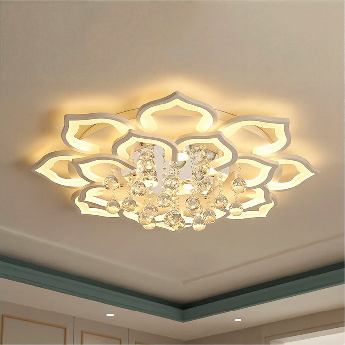 Modern Flower Shape Crystal LED Ceiling Light