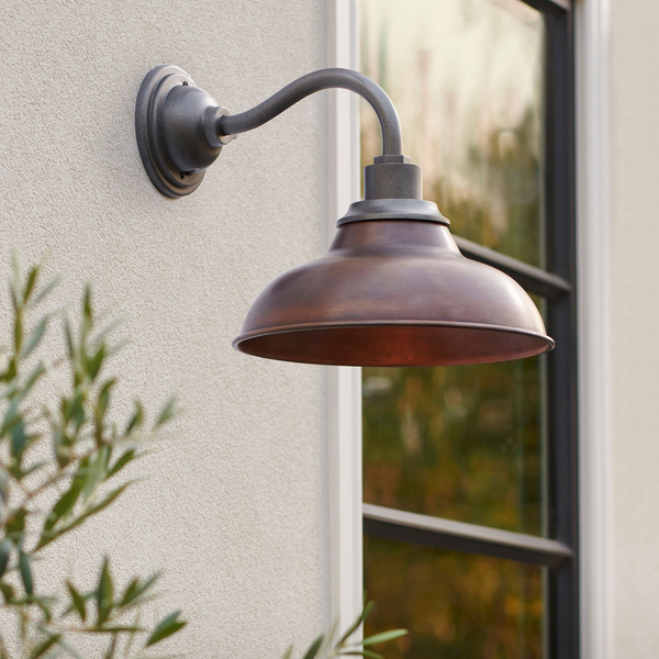 Industrial Dome Aluminum Outdoor Wall Light