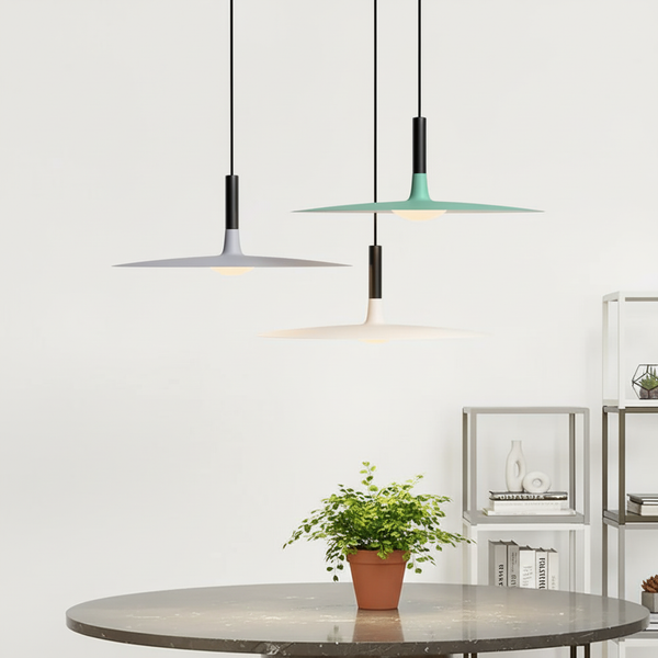 Minimalist Morandi Metal Disc Pendant Light