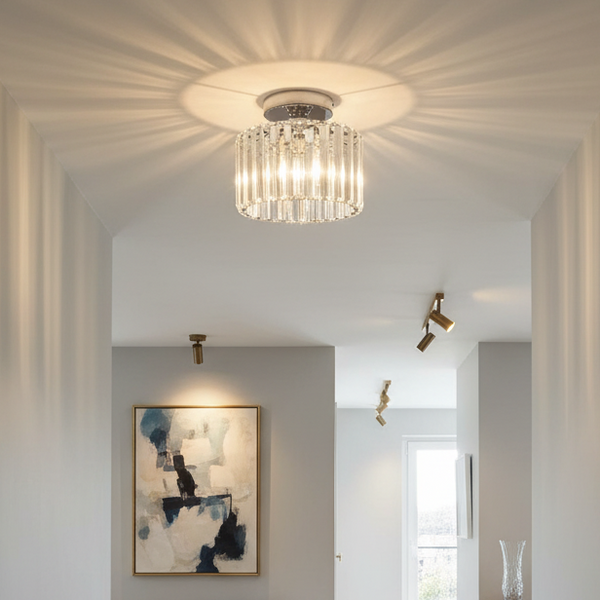 Modern Crystal Cylindrical Glass Ceiling Light