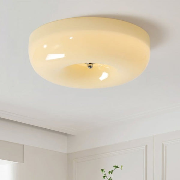 Bauhaus Cream Pudding Glass Ceiling Light