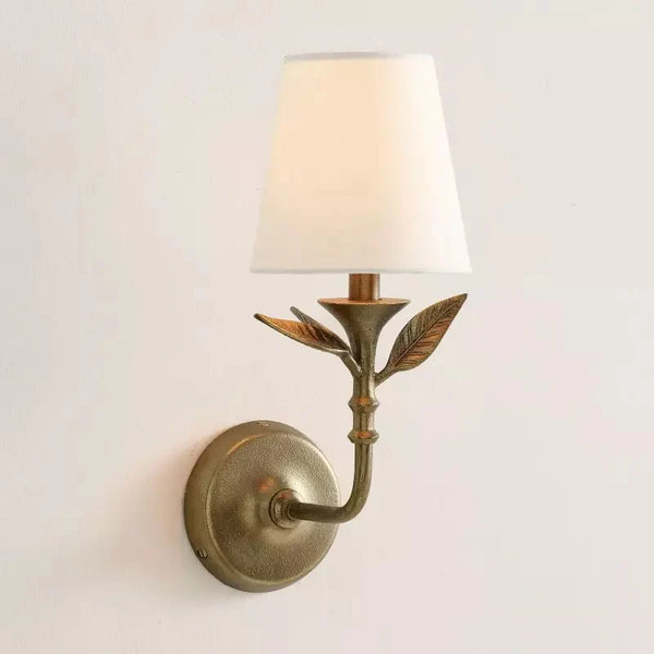 Vintage Brass Leaf Wall Sconce