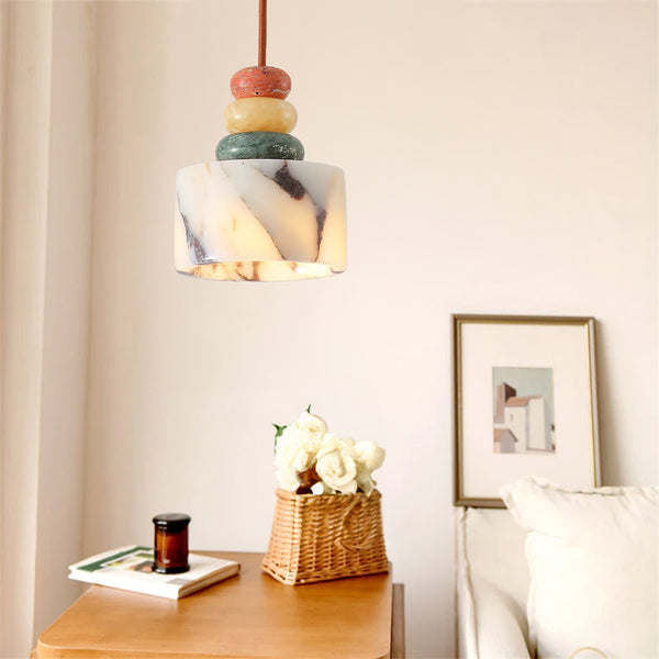 Lyrae Creative Colorful Natural Stone Pendant Light