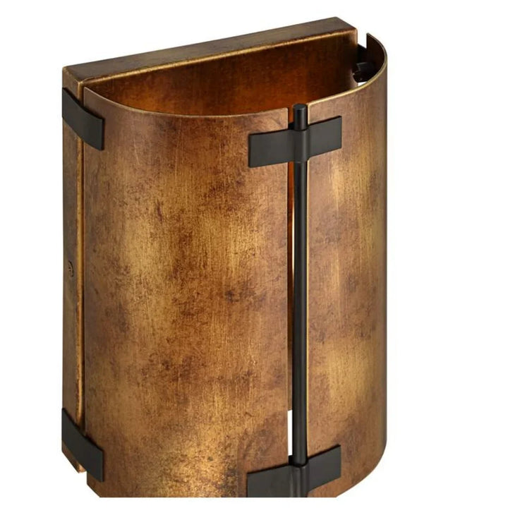 Eucleia Rustic Bronze Metal Curved Shade Wall Sconce | ateasehomelife ...