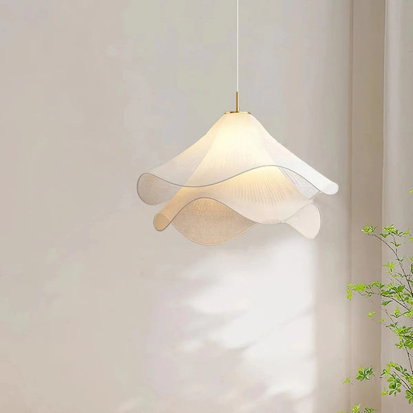 French Flower Wave Fabric Pendant Light