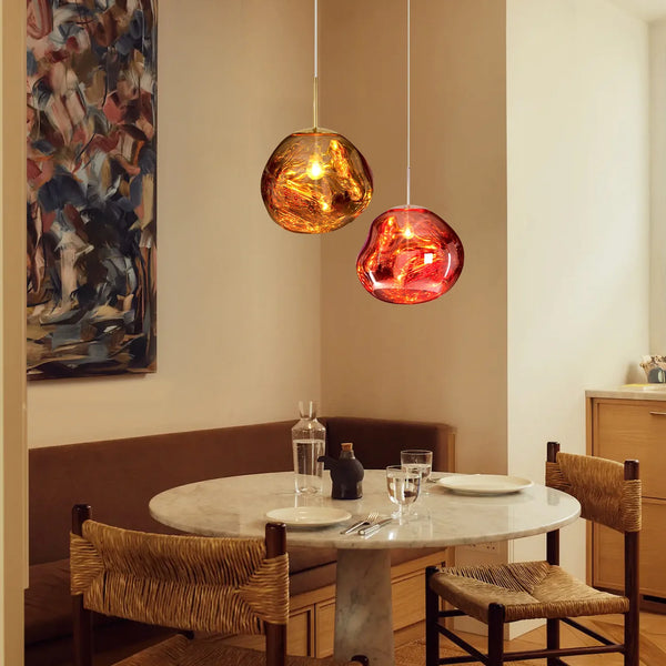 Lava Melt Irregular Glass Pendant Light