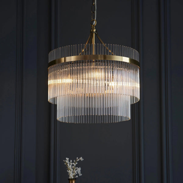 Light Luxury Glass Brass Tassel Pendant Light