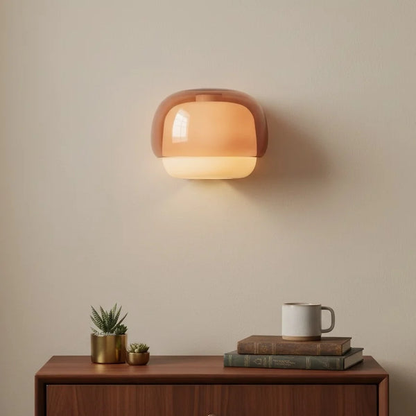 Modern Art Glass Hemispherical Wall Light