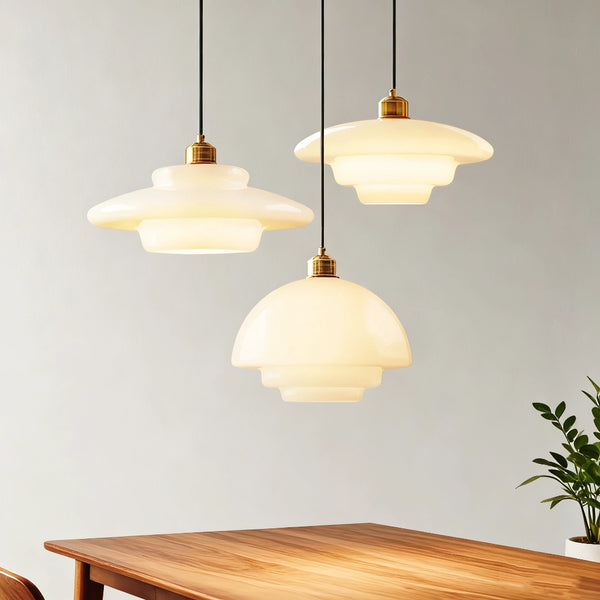 Nordic Art Cream Glass Pendant Light