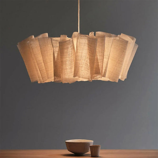 Nordic Pleated Linen Handmade Pendant Light