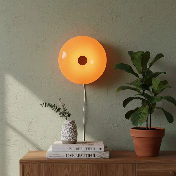 Statement Donut Orange Glass Wall Lamp