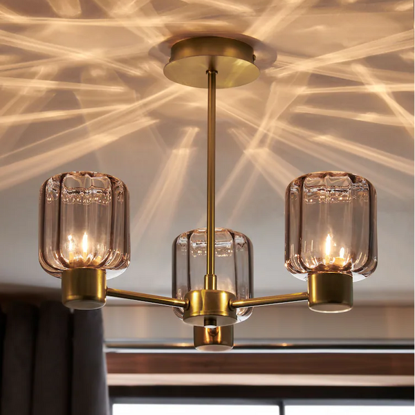 Sven Brass 3-Light Flush Mount Ceiling Light