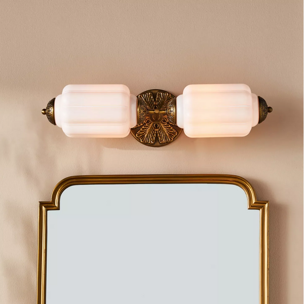 Vintage Pumkin Milk Glass Vanity Light