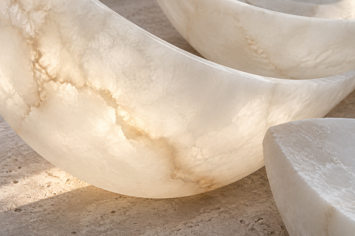 Alabaster lighting in an interior setting