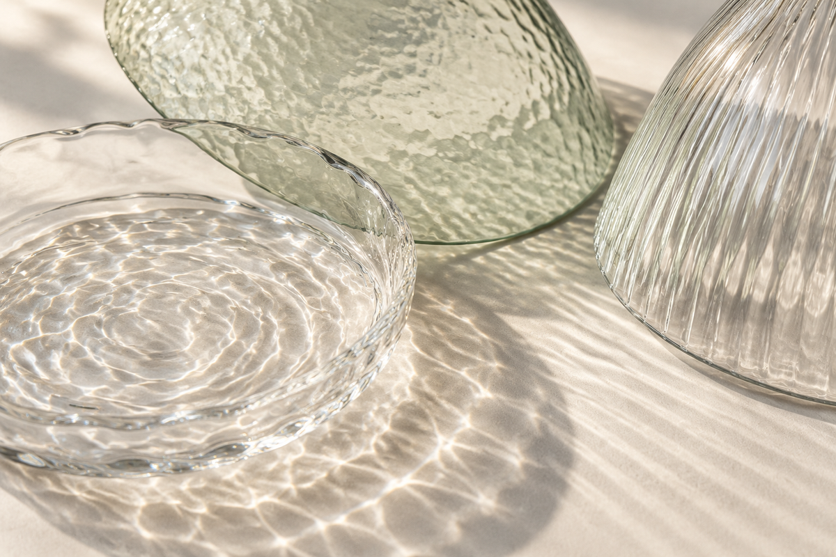 Glass lighting in an interior setting