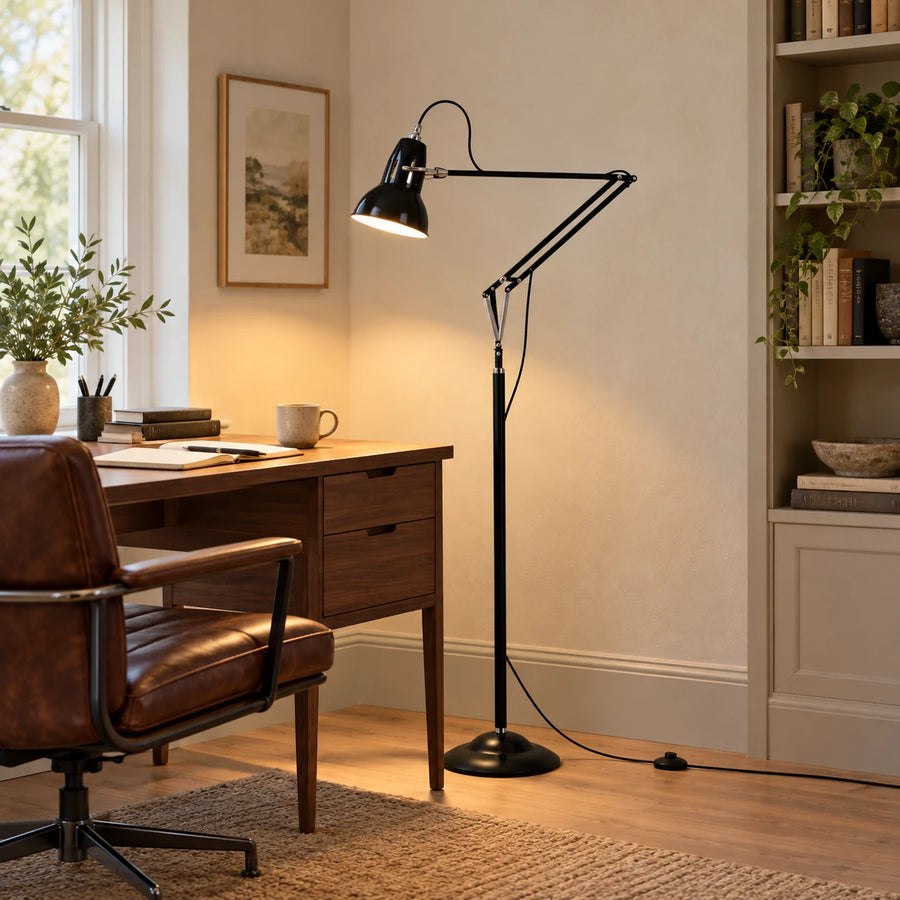 Melrose Classic Industrial Adjustable Arm Floor Lamp