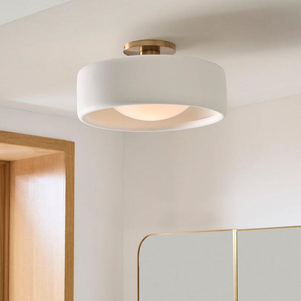Minimalist Porcelain Flush Mount Ceiling Light